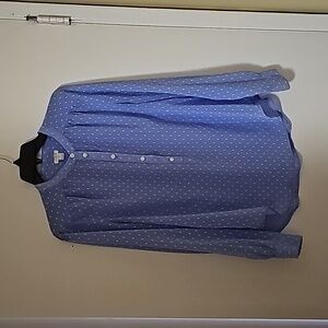 J. Crew Factory Blue Polka Dot Blouse